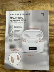 Sharper Image Smart OTC BTE Hearing Aid Noise Cancelling Rechargeable Case